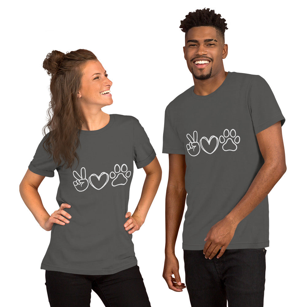 Peace, Love, Dog - Unisex T-Shirt