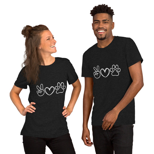 Peace, Love, Dog - Unisex T-Shirt